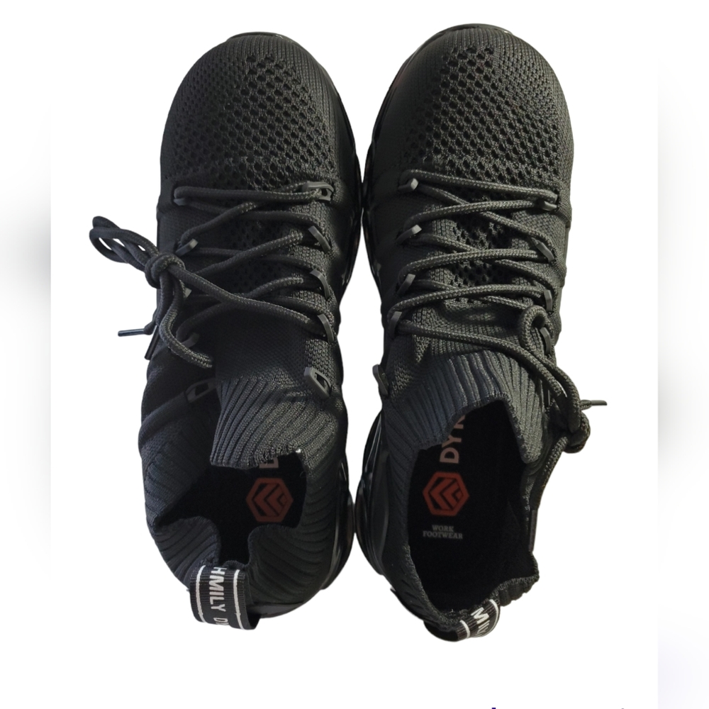 DYKHMILY Work Boots for Men Slip-on Steel Toe Safety Shoes Sneakers Breathable